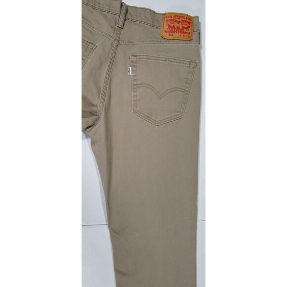 Levi's 541 Straight Fit Khaki Stretch Jeans Pants Men's W32 L32 Western Casual - Picture 14 of 16